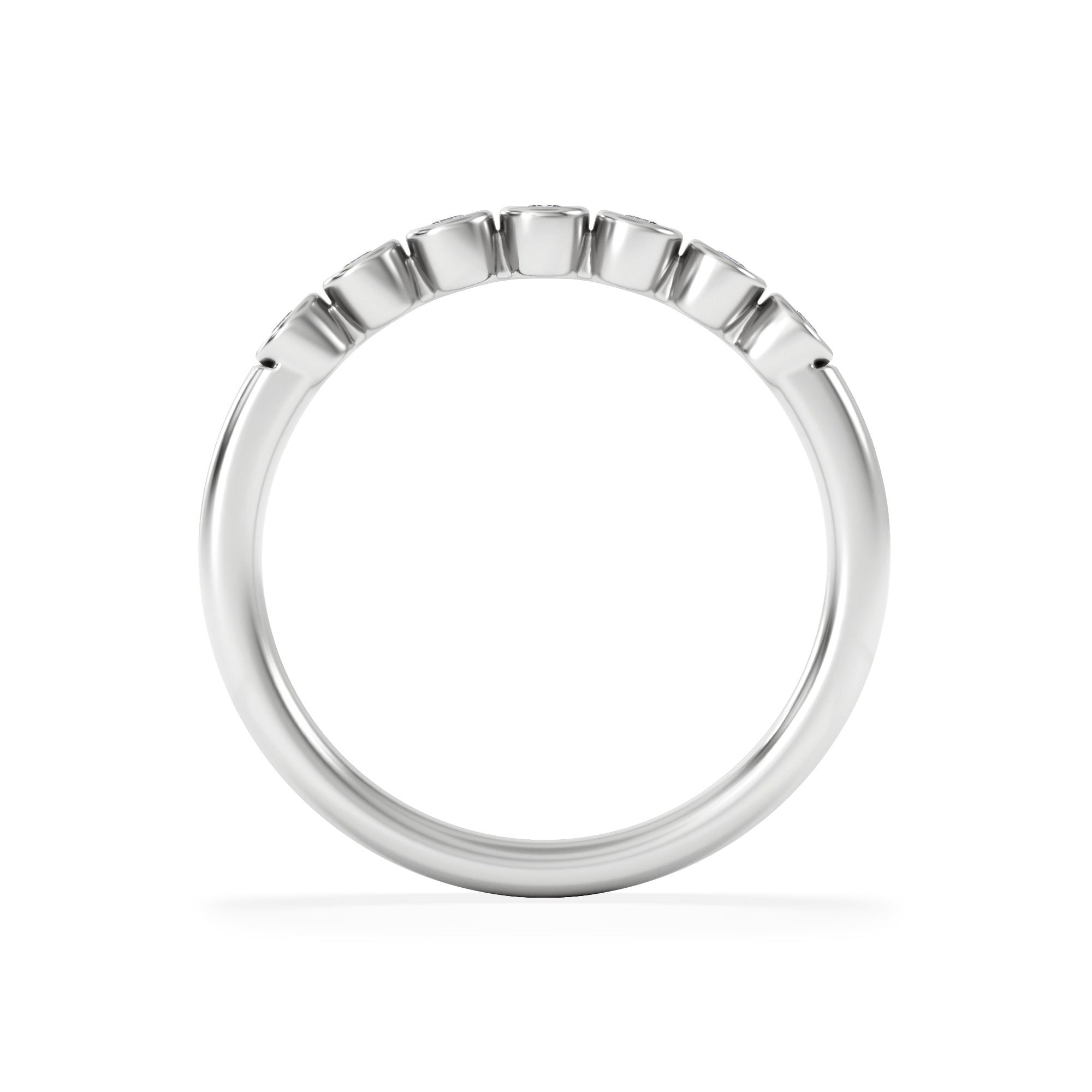 Orbit Half Band 0.15ct F/VS Round Cut Rubover Eternity Ring in Sterling Silver